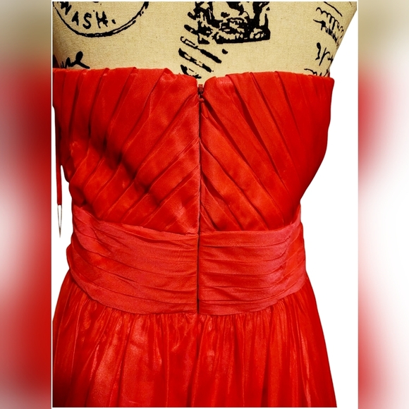 Angela & Alison Watermelon Strapless Gown - Picture 7 of 9